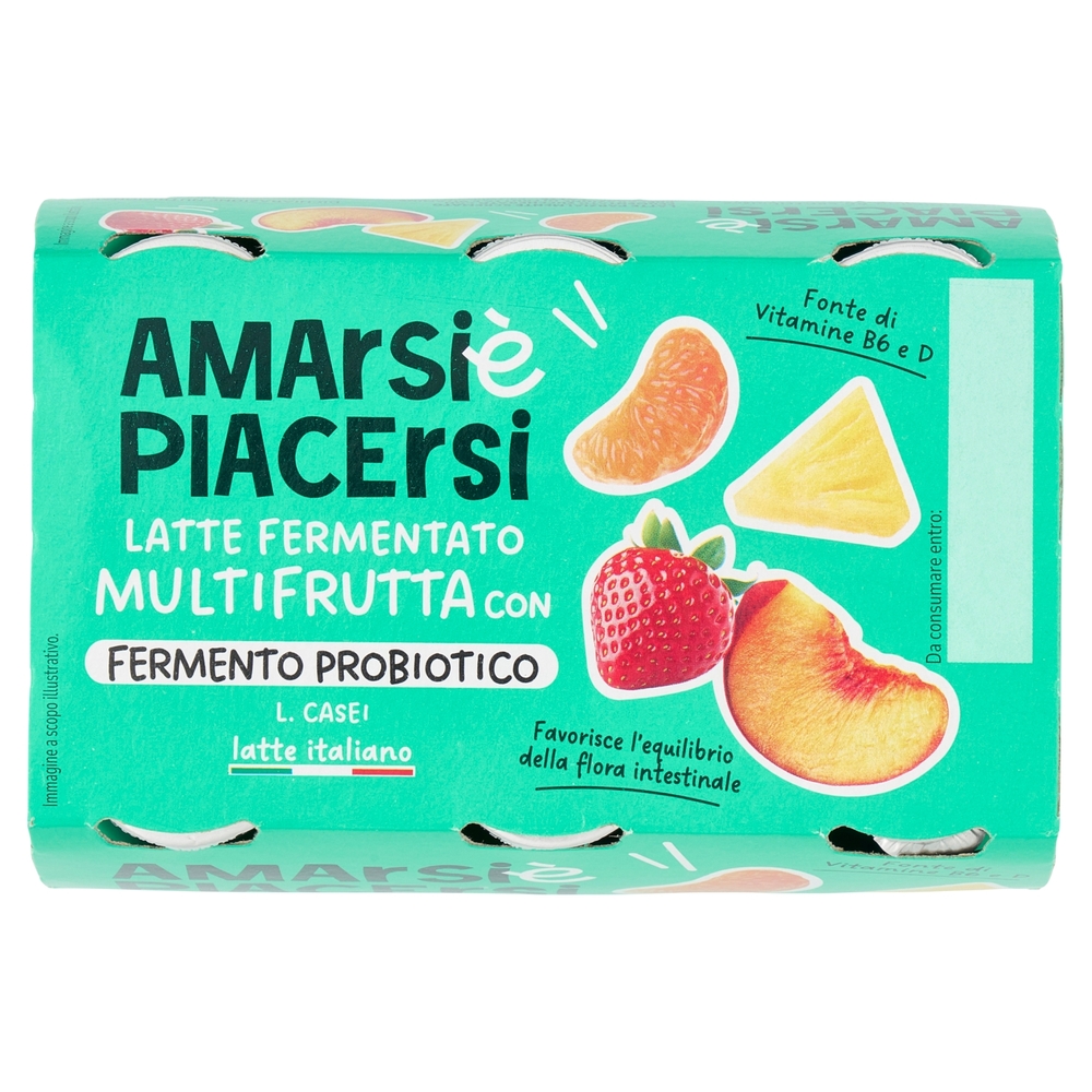 Amarsi è Piacersi Latte Fermentato Multifrutta con Fermento Probiotico 6 x 100 g